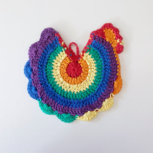 Rainbow Chicken Pot Holder