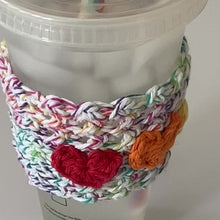 Load and play video in Gallery viewer, Rainbow Heart Cold Cup Cozy
