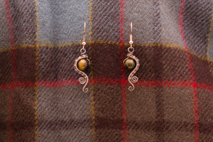 Tigers Eye Seahorse Earrings