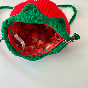 Handmade Crocheted Strawberry Bag