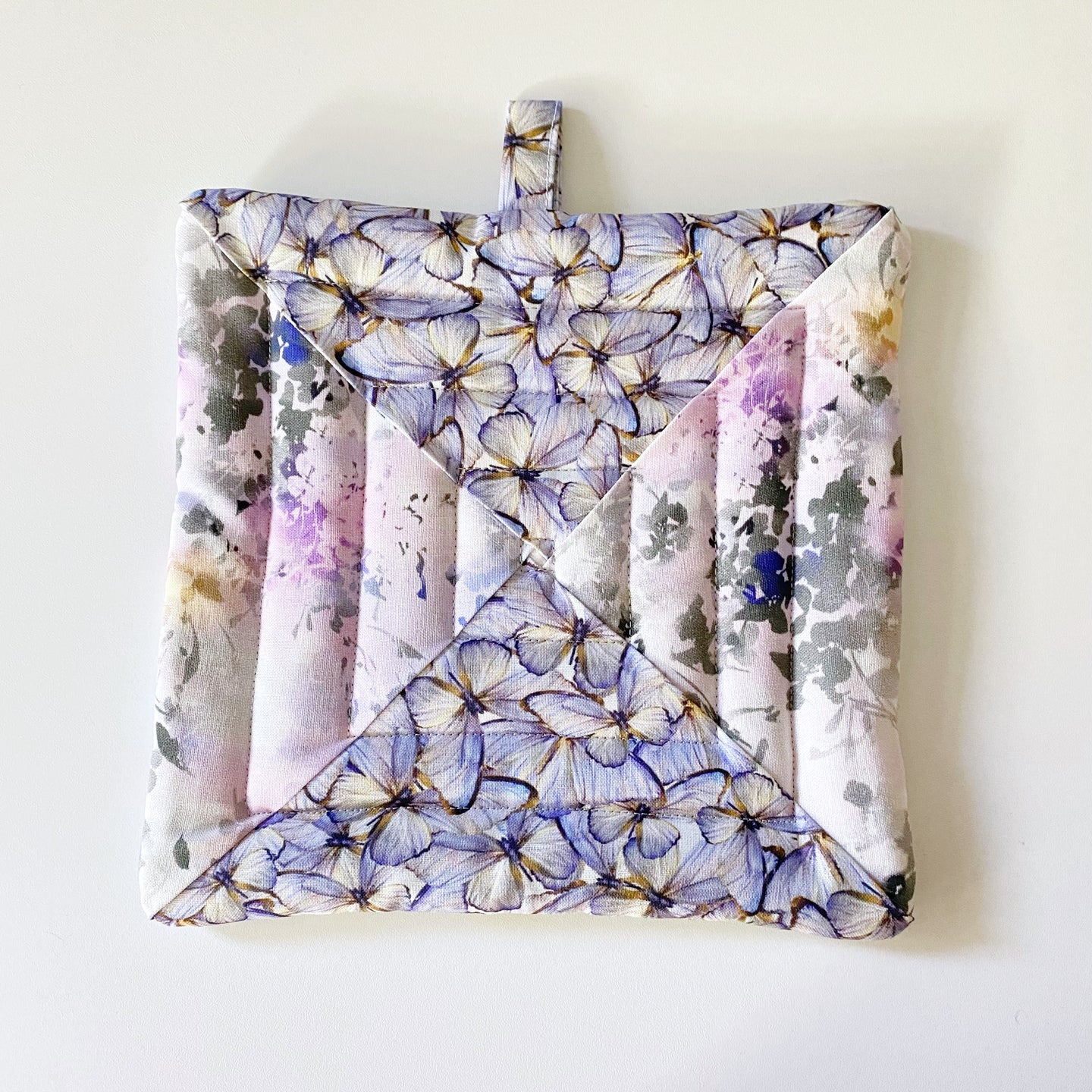 Butterflies & Hummingbird Quilted Pot Holder