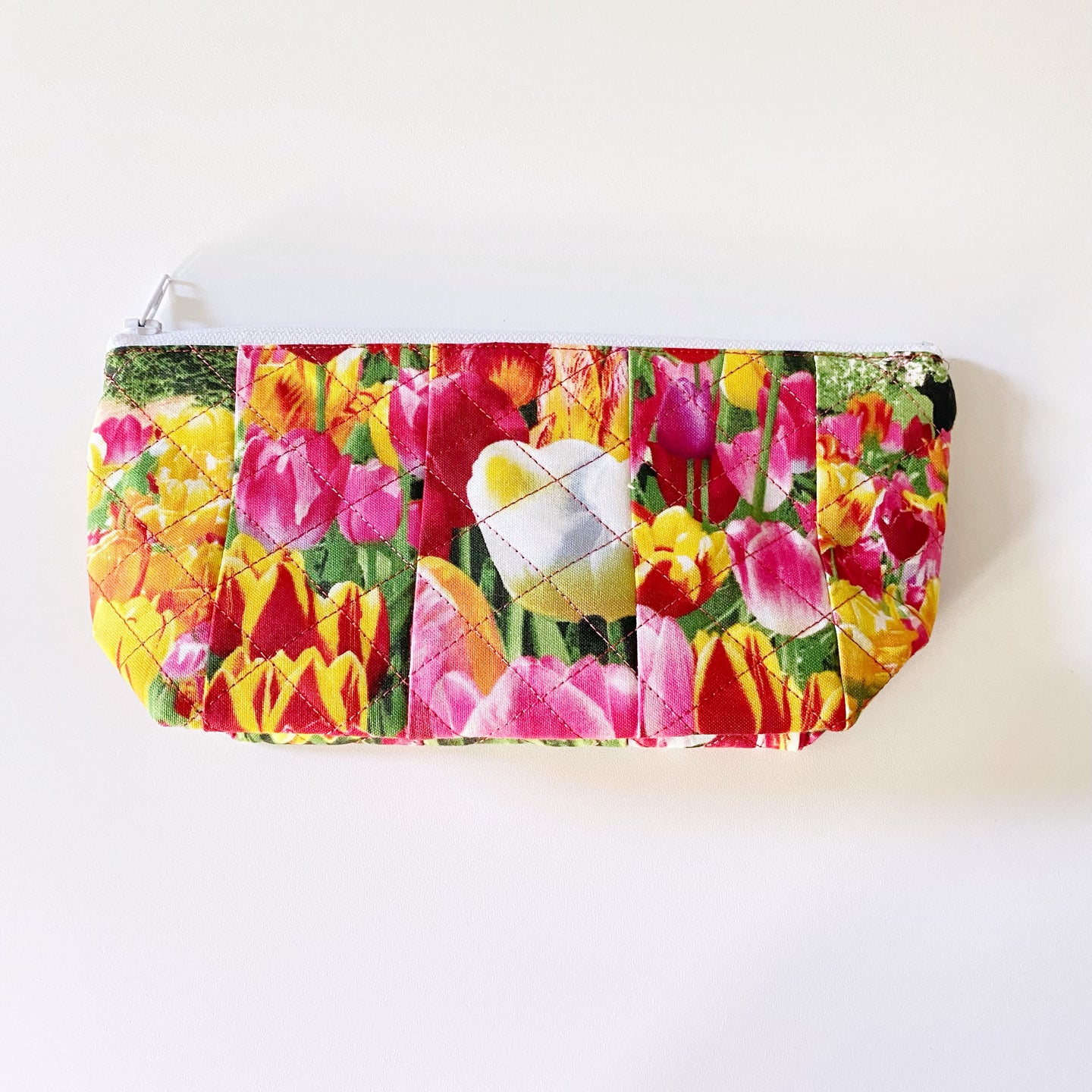 Flowers Quilted Zipper Pouch