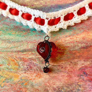 Heart Crocheted Choker