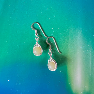 Sterling Silver Olive Jade Earrings