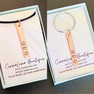 Peace Love Happiness Copper Charm
