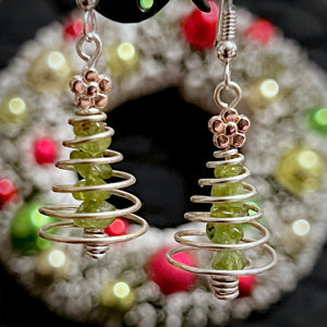 Sterling Silver Peridot Tree Earrings